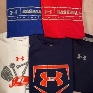 Under Armour- YM - 5 piece baseball T bundle. Excellent condition.